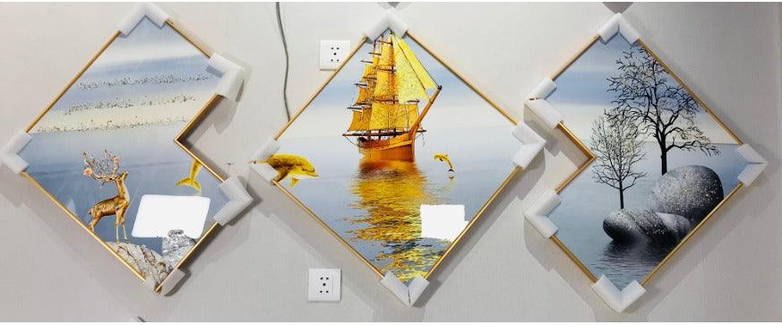 Modern Crystal Painting set of 3 Style 47